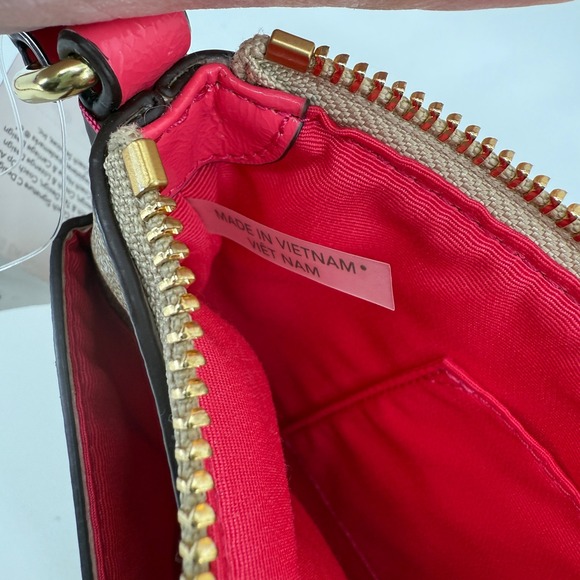 Coach F51065 Peyton Signature East/West Swingpack Khaki Pink Crossbody NWT - Picture 10 of 10
